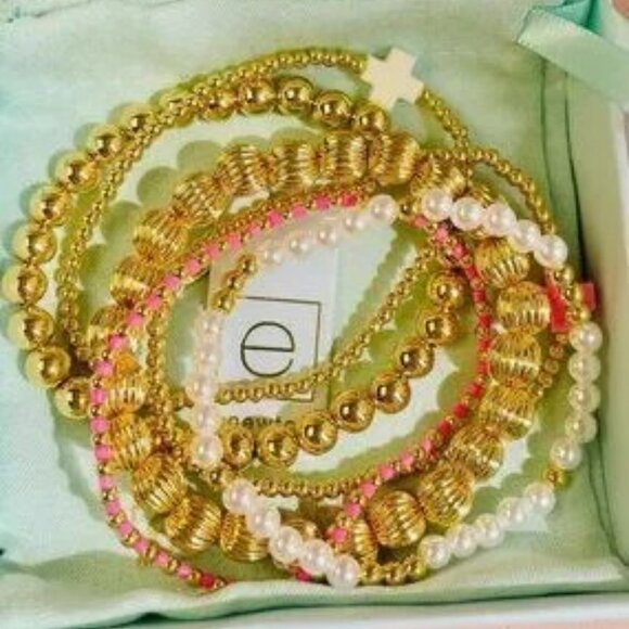💕Enewton Six-Piece Gold and Pearl Bracelet Set✨ - Picture 2 of 3
